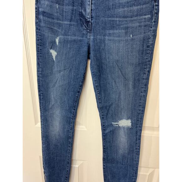 3x1 NYC Women Designer Denim Skinny Leg Blue Jeans Ankle Zip Edgy Grunge Punk - Picture 4 of 9